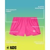 image:imageBody Glove Girls Athletic Shorts  4 Pack Gym Dolphin Shorts Running Volleyball Short for Girls  Size Up for Better FitBlackFuchsiaPurpleCharcoal Solid