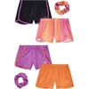 image:imageBody Glove Girls Athletic Shorts  4 Pack Gym Dolphin Shorts Running Volleyball Short for Girls  Size Up for Better FitBlackOrangePinkOmbre