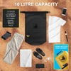 image:imageBody Glove Rolltop Waterproof Dry Bag with Zippered Front Pocket 10 Litre Dry Storage Bag for Beach Boating Camping Hiking BlueBlack10LBlackBlack
