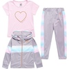 image:imageBody Glove Baby Girls Tracksuit Set  3 Piece Hoodie TShirt and Joggers 12M4TGrey Tie DyePink