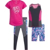image:imageBody Glove Girls Active Shorts Set  4 Piece TShirt Tank Top Bike Shorts with Basic or Flare Active Leggings 712