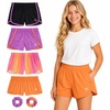 image:imageBody Glove Girls Athletic Shorts  4 Pack Gym Dolphin Shorts Running Volleyball Short for Girls  Size Up for Better FitBlackOrangePinkOmbre