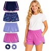 image:imageBody Glove Girls Athletic Shorts  4 Pack Gym Dolphin Shorts Running Volleyball Short for Girls  Size Up for Better FitNavy HeartsPink Purple