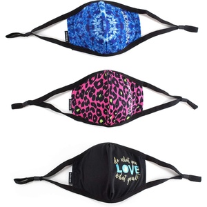 image:imageBody Glove Adult 3Piece Adjustable Breathable Reusable Washable Cloth Face Mask SetTiedye  Leopard  Black