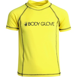 image:imageBody Glove Boys Rash Guard Shirt  UPF 50 Quick Dry Fabric Rash Guard Swimwear for Boys  Short Sleeve Kids Swim ShirtYellow Short Sleeve
