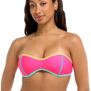 image:imageBody Glove Womens Tainted Love Retro Bandeau Bikini Top SwimsuitBubble Gum Colorblock