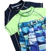 image:imageBody Glove Boys Swim Set  4 Piece UPF 50 Swim Trunks and Rash Guard for Boys Kids Swimwear Set Sizes 412Dark NavyLime Beach