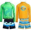 image:imageBody Glove Boys Swim Set  4 Piece UPF 50 Swim Trunks and Rash Guard for Boys Kids Swimwear Set Sizes 412OrangeGreen Surf