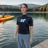 image:imageBody Glove Womens Basic Fitted Short Sleeve Rash Guard Tops Black Large
