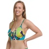 image:imageBody Glove Womens Olivia Cup Bikini Top Swimsuit with Adjustable Tie BackManoa Falls Leaf Print