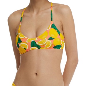 image:imageBody Glove Womens Alani Strappy Back Halter Bikini Top SwimsuitFresh Squeeze Lemon Print
