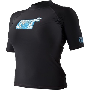 image:imageBody Glove Womens Basic Fitted Short Sleeve Rash Guard Tops Black Large