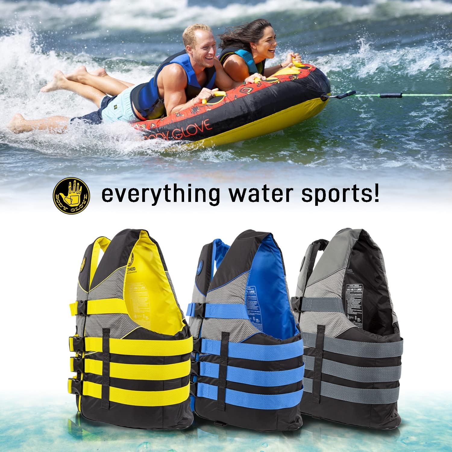 image:imageMethod  USCGA Type III Nylon PFDBlackLXL and 4Pack Type II Life Jackets with Clear Storage Bag US Coast Guard Approved Universal Size