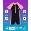 image:imageBody Glove Kids Swimsuits  UPF 50 Short Sleeve One Piece Rashguard Bathing Suit for Girls and Boys Sizes 2T12BlackPink
