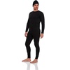 image:imageBody Glove 3 Piece Mens Fleece Lined Thermal Set Long Underwear Thermals Insulated Base Layer Top and Bottoms and BeanieBlack