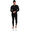 image:imageBody Glove 3 Piece Mens Fleece Lined Thermal Set Long Underwear Thermals Insulated Base Layer Top and Bottoms and BeanieBlack