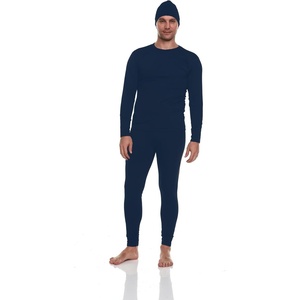 image:imageBody Glove 3 Piece Mens Fleece Lined Thermal Set Long Underwear Thermals Insulated Base Layer Top and Bottoms and BeanieNavy