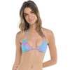 image:imageEvelyn Fixed Triangle Bikini Top Swimsuit with Adjustable 2way Back DetailAzores Blue Leaf Print