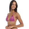 image:imageEvelyn Fixed Triangle Bikini Top Swimsuit with Adjustable 2way Back DetailBonnie Pink Plaid