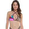 image:imageEvelyn Fixed Triangle Bikini Top Swimsuit with Adjustable 2way Back DetailGroove Primal Abstract