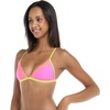 image:imageEvelyn Fixed Triangle Bikini Top Swimsuit with Adjustable 2way Back DetailNeon Color Block