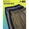 image:imageBody Glove Boys Sweatpants 4 Pack Active Performance Tricot Jogger Pants  Soft Stretch Tricot with Drawstring Waists Four Everyday Athletic Bottoms for School and PlayNavyGreenGreyBlack
