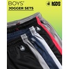image:imageBody Glove Boys Sweatpants 4 Pack Active Performance Tricot Jogger Pants  Soft Stretch Tricot with Drawstring Waists Four Everyday Athletic Bottoms for School and PlayBlackGrey RedNavy