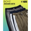 image:imageBody Glove Boys Sweatpants 4 Pack Active Performance Tricot Jogger Pants  Soft Stretch Tricot with Drawstring Waists Four Everyday Athletic Bottoms for School and PlayNavyGreenBlackGrey