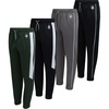 image:imageBody Glove Boys Sweatpants 4 Pack Active Performance Tricot Jogger Pants  Soft Stretch Tricot with Drawstring Waists Four Everyday Athletic Bottoms for School and PlayGreenBlackBlackGrey