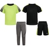 image:imageBody Glove Clothes Boys 4Piece Active Pant Set with 2 Short Sleeve Tees Jogger Pants amp Shorts Everyday Outfit Sizes 2T12Black Light Green