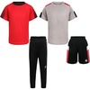 image:imageBody Glove Clothes Boys 4Piece Active Pant Set with 2 Short Sleeve Tees Jogger Pants amp Shorts Everyday Outfit Sizes 2T12Gray Red