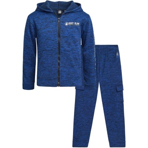 image:imageBody Glove Boys Active Sweatsuit Set  2 Piece Fleece ZipUp Hoodie Sweatshirt and Jogger Sweatpants 814Navy Heather