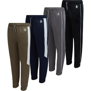 image:imageBody Glove Boys Sweatpants 4 Pack Active Performance Tricot Jogger Pants  Soft Stretch Tricot with Drawstring Waists Four Everyday Athletic Bottoms for School and PlayNavyGreenBlackGrey