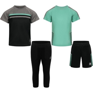 image:imageBody Glove Clothes Boys 4Piece Active Pant Set with 2 Short Sleeve Tees Jogger Pants amp Shorts Everyday Outfit Sizes 2T12Green Black