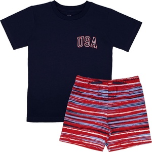 image:imageBody Glove Clothes Boys Americana 2 Pc Short Set Sizes 4 56 78  Patriotic Tee and Shorts Outfit for KidsBlue  Red