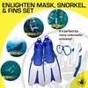 image:imageBody Glove Adults Snorkel Set with Travel Bag Tempered Glass Diving Mask Silicone Goggle Swimming Fins Free Breathing AntiLeak Dry Top Flex Tube for Snorkeling Swimming Scuba DivingSmallMedium