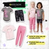 image:imageBody Glove Clothes Girls 4Piece Active Pant Set with 2 Short Sleeve Graphic Tees Jogger Pants amp Shorts Sizes 2T12Pink Dark Gray