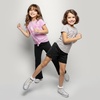 image:imageBody Glove Clothes Girls 4Piece Active Pant Set with 2 Short Sleeve Graphic Tees Jogger Pants amp Shorts Sizes 2T12Violet Gray