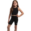 image:imageBody Glove Girls Athletic Shorts  3 Pack Soft Stretch Breathable Girls Bike Shorts  Stretch Cheer Dance Yoga ShortAll Black