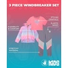 image:imageBody Glove Girls Leggings Set  3 Piece Short Sleeve Girls Shirt Full Zip Hooded Windbreaker Jacket and Girl Legging SetPink Purple Flare