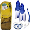 image:imageBody Glove Adults Snorkel Set with Travel Bag Tempered Glass Diving Mask Silicone Goggle Swimming Fins Free Breathing AntiLeak Dry Top Flex Tube for Snorkeling Swimming Scuba DivingLARGEEXTRA LARGE