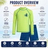 image:imageBody Glove Boys 2 Piece Swim Set Rash Guard amp Swim Trunks Sizes 412  UPF 50 Sun Protection QuickDry Lightweight Fabric for Beach and Pool Days Matching Print Stretch Comfort Fit for KidsNeon Lime Swirl