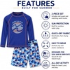 image:imageBody Glove Boys 2 Piece Swim Set Rash Guard amp Swim Trunks Sizes 412  UPF 50 Sun Protection QuickDry Lightweight Fabric for Beach and Pool Days Matching Print Stretch Comfort Fit for KidsNavy Palm Trees