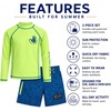 image:imageBody Glove Boys 2 Piece Swim Set Rash Guard amp Swim Trunks Sizes 412  UPF 50 Sun Protection QuickDry Lightweight Fabric for Beach and Pool Days Matching Print Stretch Comfort Fit for KidsNeon Lime Swirl