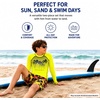 image:imageBody Glove Boys 2 Piece Swim Set Rash Guard amp Swim Trunks Sizes 412  UPF 50 Sun Protection QuickDry Lightweight Fabric for Beach and Pool Days Matching Print Stretch Comfort Fit for KidsNeon Yellow Palm Trees