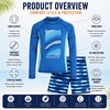 image:imageBody Glove Boys 2 Piece Swim Set Rash Guard amp Swim Trunks Sizes 412  UPF 50 Sun Protection QuickDry Lightweight Fabric for Beach and Pool Days Matching Print Stretch Comfort Fit for KidsBlue Waves