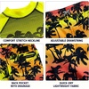 image:imageBody Glove Boys 2 Piece Swim Set Rash Guard amp Swim Trunks Sizes 412  UPF 50 Sun Protection QuickDry Lightweight Fabric for Beach and Pool Days Matching Print Stretch Comfort Fit for KidsNeon Yellow Palm Trees