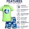 image:imageBody Glove Boys 2 Piece Swim Set Rash Guard amp Swim Trunks Sizes 412  UPF 50 Sun Protection QuickDry Lightweight Fabric for Beach and Pool Days Matching Print Stretch Comfort Fit for KidsLime Beach