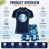 image:imageBody Glove Boys 2 Piece Swim Set Rash Guard amp Swim Trunks Sizes 412  UPF 50 Sun Protection QuickDry Lightweight Fabric for Beach and Pool Days Matching Print Stretch Comfort Fit for KidsDark Navy Beach