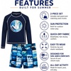 image:imageBody Glove Boys 2 Piece Swim Set Rash Guard amp Swim Trunks Sizes 412  UPF 50 Sun Protection QuickDry Lightweight Fabric for Beach and Pool Days Matching Print Stretch Comfort Fit for KidsDark Navy Beach